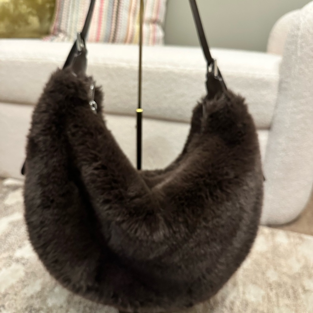 Kate SpadeLuxurious Brown Faux Fur hobo Shoulder Bag
